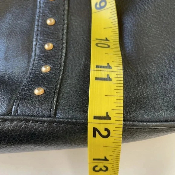 ROLFS vintage shoulder bag. Black Pebbled Soft Genuine Cowhide Leather, 12 X 14” - Picture 8 of 13